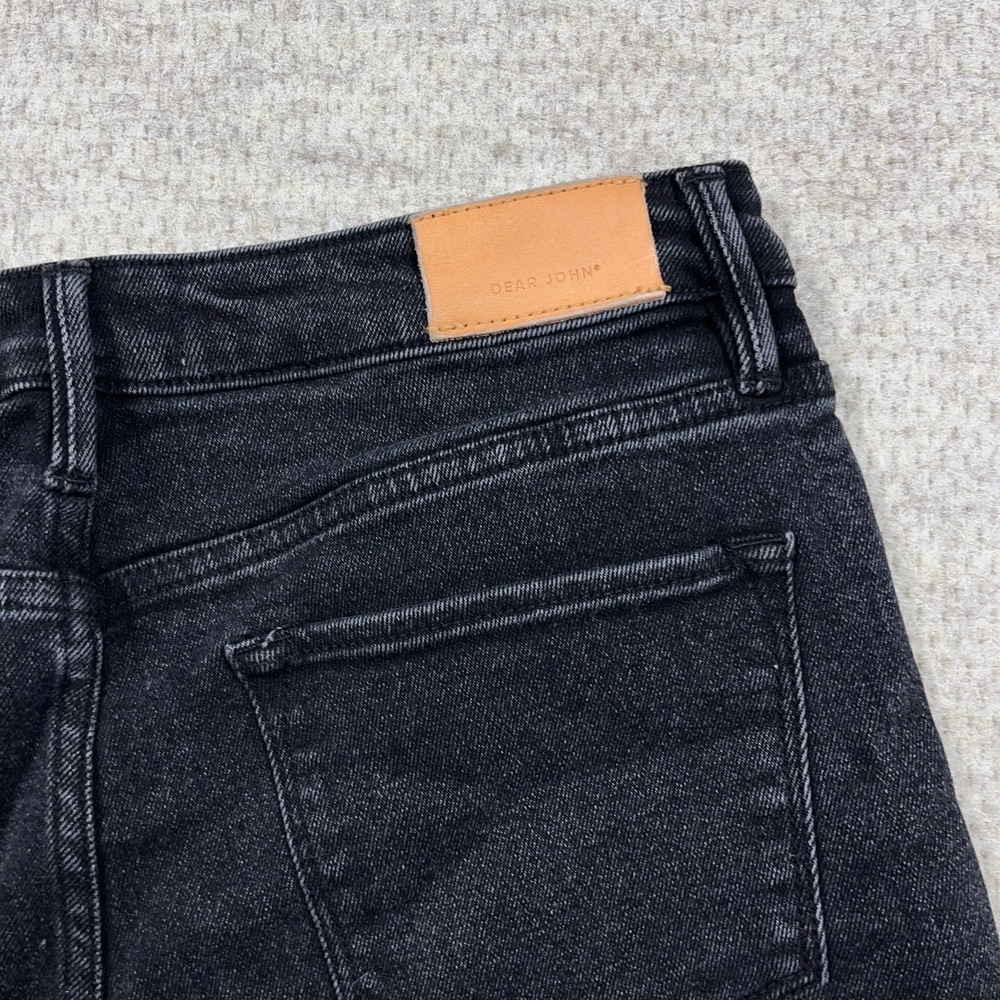 Dear John Jeans Women 30 Black Flared Wide Leg High Rise Frayed - Picture 12 of 13